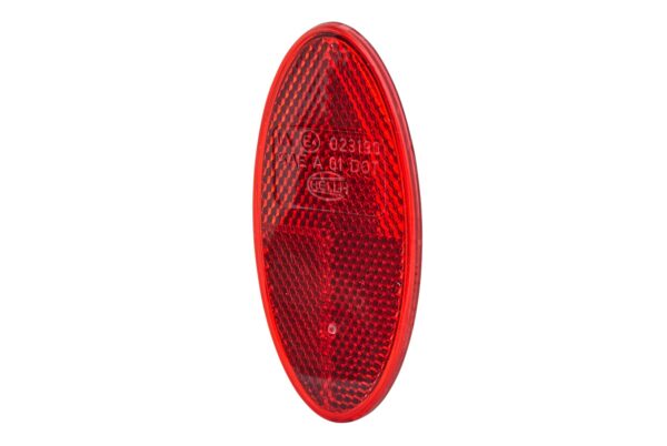 Reflector - Lens Colour: Red - oval - Glued/mounting