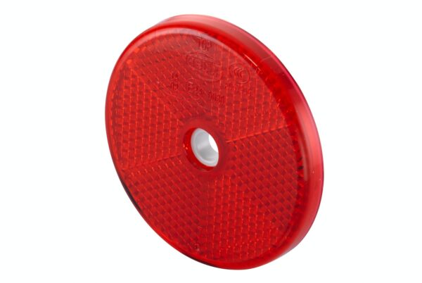 Reflector - Lens Colour: Red - round - Bolted/mounting