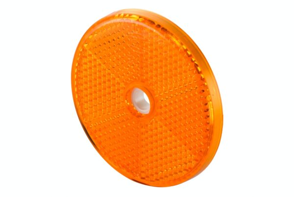 Reflector - Lens Colour: Yellow - round - Bolted/mounting