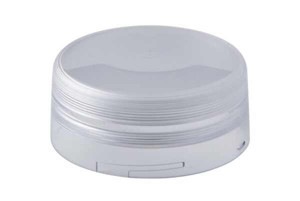 Lens, rotating beacon