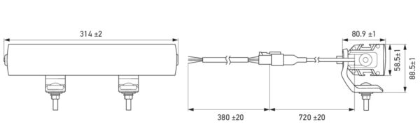 LED-Lightbar - LBE 2 310 - 12/24V - white/yellow (amber)