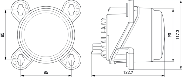 LED-Headlight - 90mm Essential R80 - 24/12V