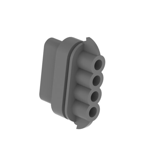 Gray External Electrical Connector Housing, 4 Cavities