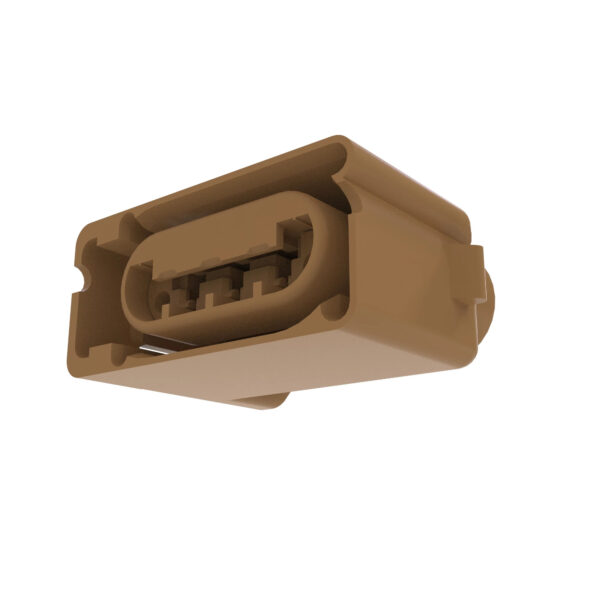 Brown Internal Electrical Connector Housing, 3 Cavities