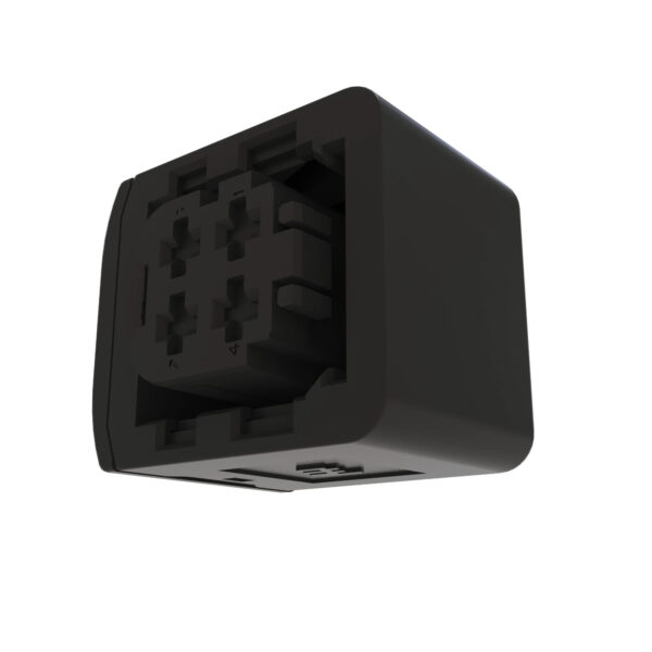 Black External Electrical Connector Housing, 4 Cavities