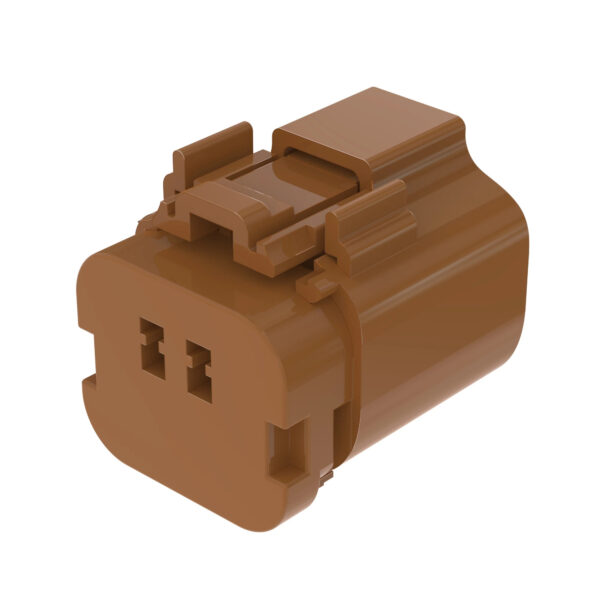 Brown External Electrical Connector Housing, 2 Cavities
