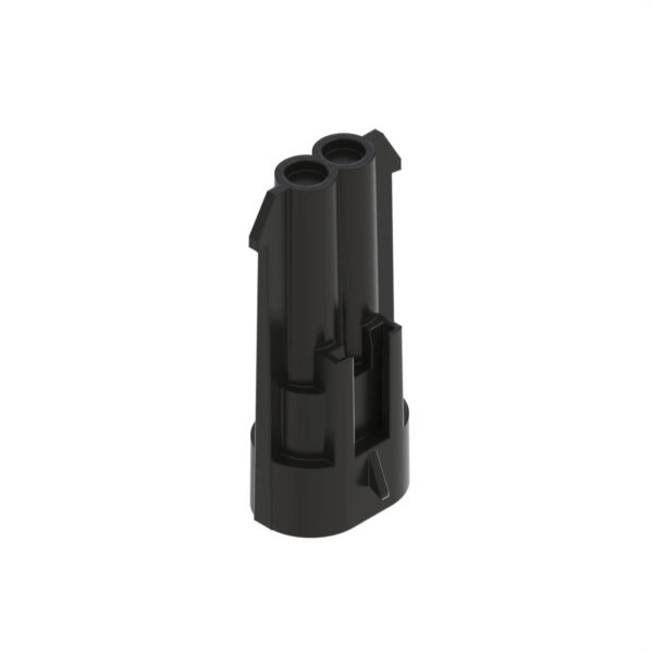 Black Internal Electrical Connector Housing, 2 Cavities