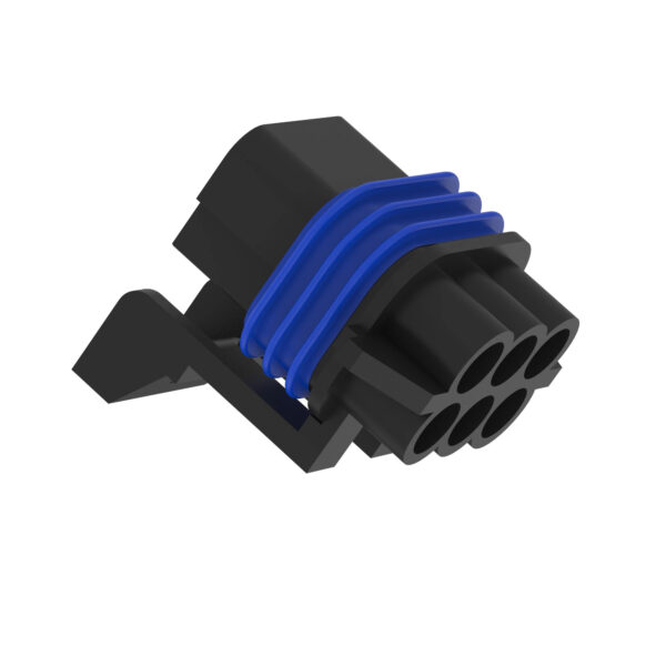 Black External Electrical Connector Housing, 6 Cavities