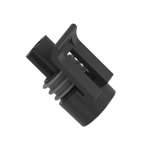 Medium Gray External Electrical Connector Housing, 2 Cavities