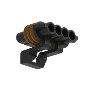 Black External Electrical Connector Housing, 4 Cavities