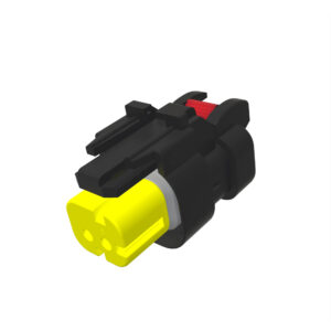 Yellow Electrical Connector Housing, 2 Cavities