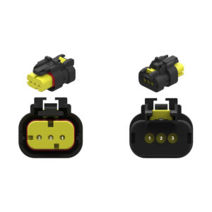 Red Electrical Connector Housing, 3 Cavities