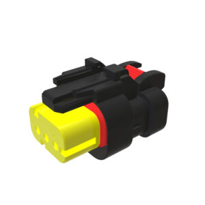 Yellow Electrical Connector Housing, 3 Cavities