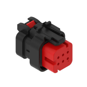 Red Electrical Connector Housing, 6 Cavities
