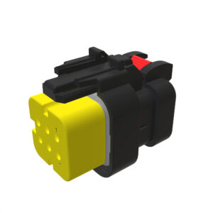 Yellow Electrical Connector Housing, 6 Cavities