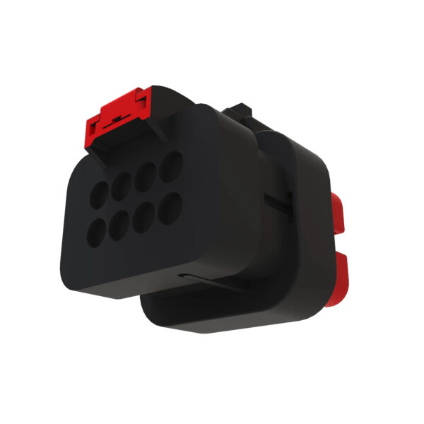 Red Electrical Connector Housing, 8 Cavities
