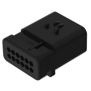 Gray Electrical Connector Housing, Cavities 12