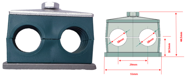 Double Pipe Clamp √Ò18Mm