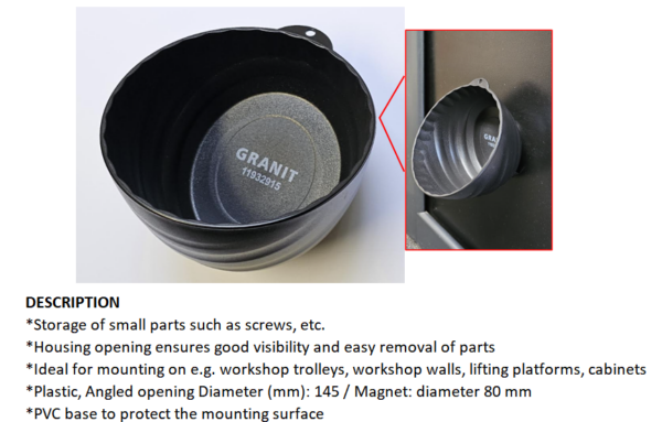 Granit Black Edition Plastic Magnetic Tray