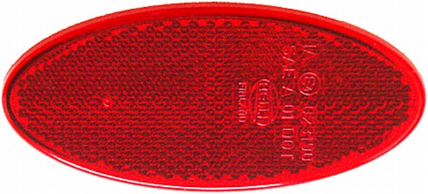Reflector - Lens Colour: Red - oval - Glued/mounting